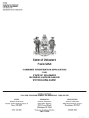 Form Cra - Combined Registration Application For State Of Delaware Business License And/or Withholding Agent - Division Of Revenue