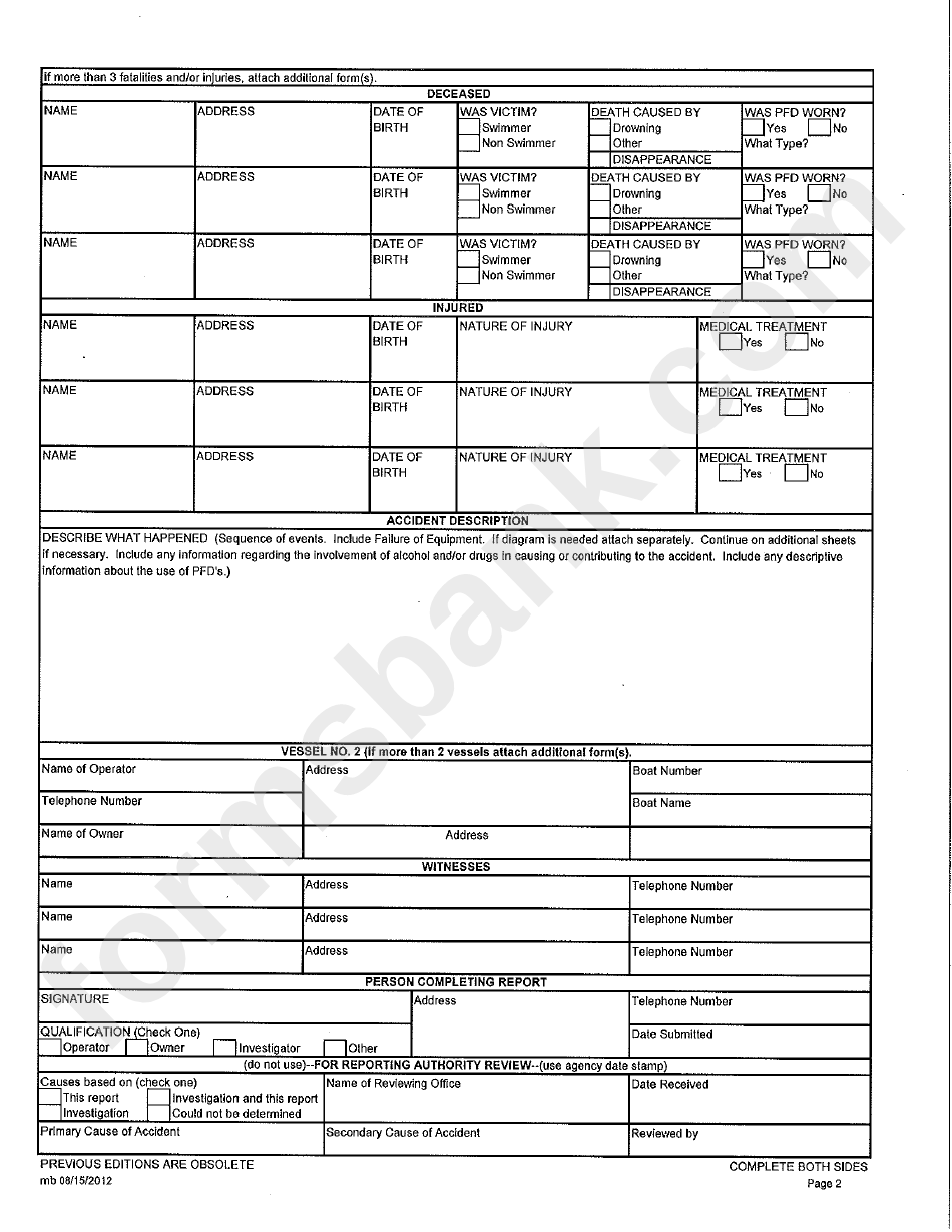 Form Kwp-504 - Kentucky Boating Accident Report