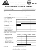 Form Qu-2003 - Underpayment Of Estimated Payments