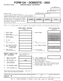 Form Oa-domestic - Oregon Annual Tax Report - 2003