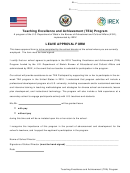 Leave Approval Form - Teaching Excellence And Achievement (tea) Program