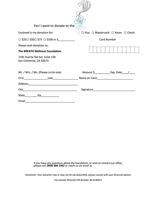 Donation Template Printable pdf