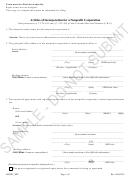 Form Artinc_npc- Sample - Articles Of Incorporation For A Nonprofit Corporation - 2011