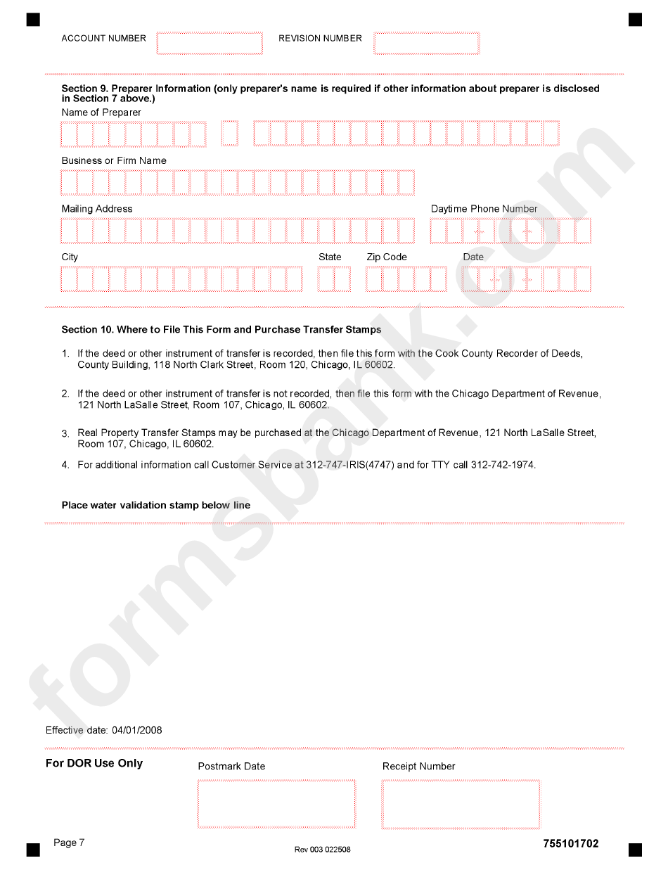 Form 7551 - Real Property Transfer Tax Declaration