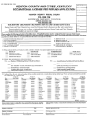 Occupational License Fee Refund Application Form - Kenton County And Cities