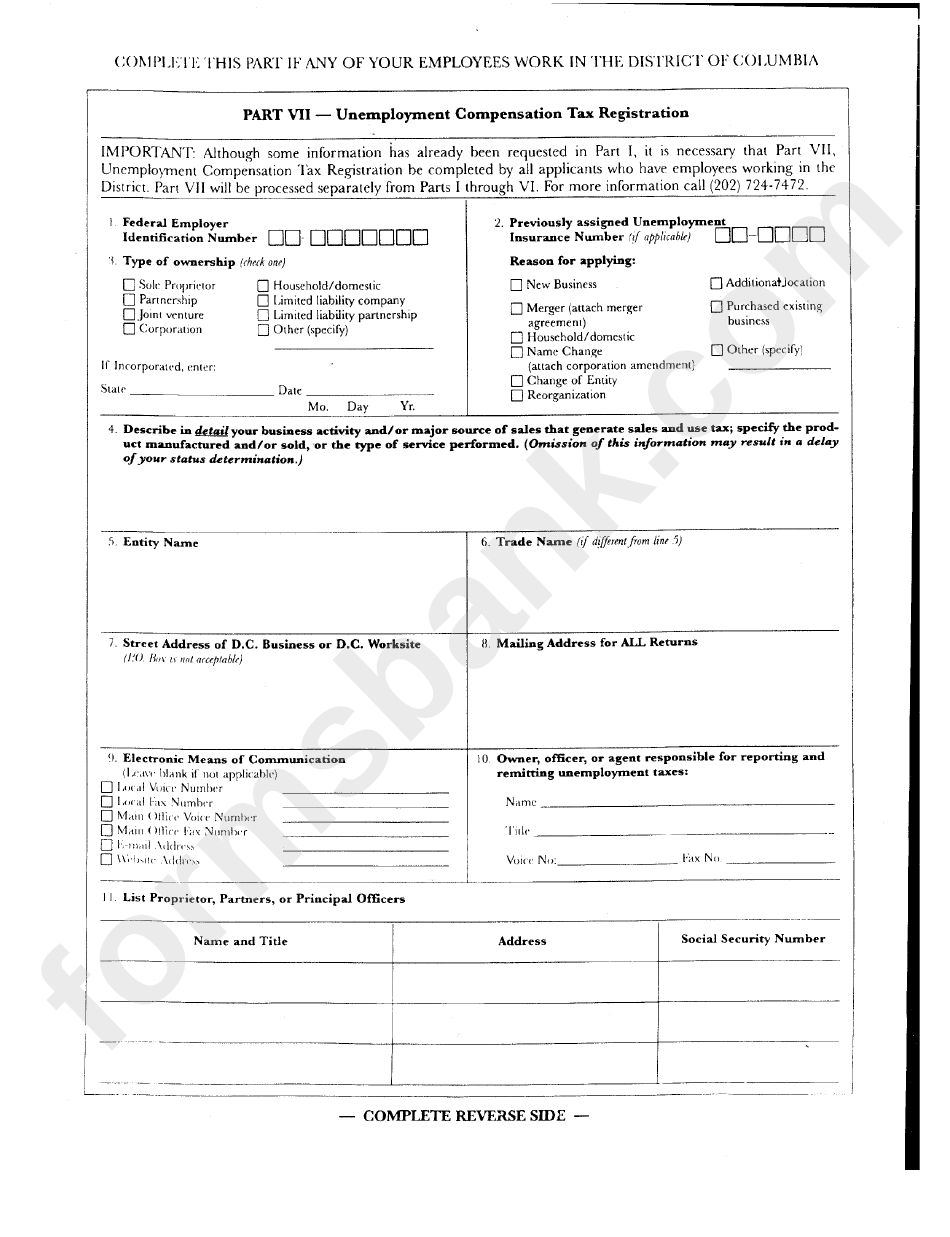 Form Fr-500 - Combined Business Tax Registration Application