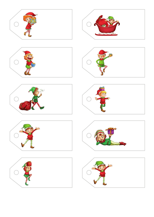 Christmas Elves Card Templates Printable pdf