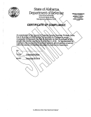 Certificate Of Compliance - State Of Alabama - Department Of Revenue Form - 2010