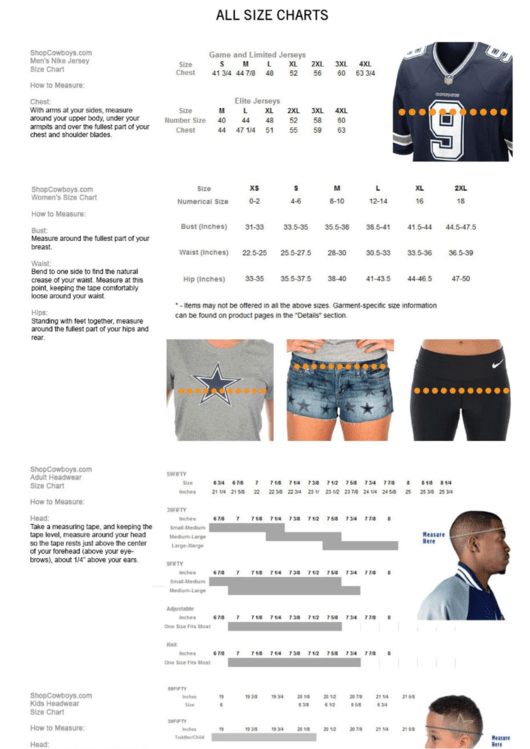 Shopcowboys Size Chart Printable pdf