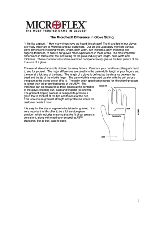 Microflex Glove Size Chart Printable pdf