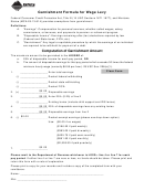 Garnishment Formula For Wage Levy - Montana Department Of Revenue