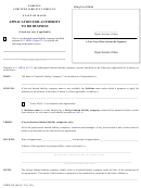 Form Mllc-12 - Foreign Limited Liability Company Application For Authority To Do Business - 2005