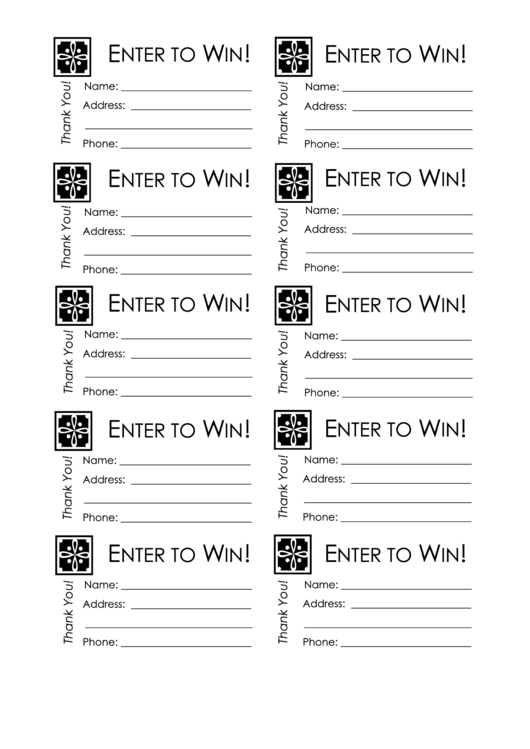 Enter To Win Event Ticket Template