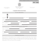 Complaint Information Sheet - Missouri Secretary Of State