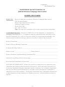 Complaint Form - South Dakota Special Committee On Judicial Election Campaign Intervention