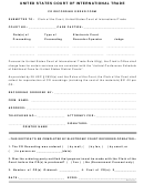 Cd Recording Order Form - U.s. Court Of International Trade
