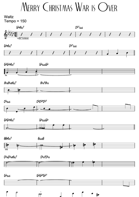Merry Christmas War Is Over Sheet Music Printable pdf