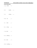Chemistry - Single Replacement Reaction Worksheet