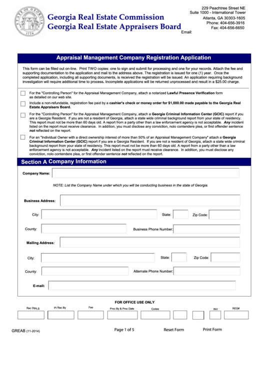 Fillable Georgia Real Estate Appraisers Board Printable pdf