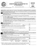 Form Sc2210 - Underpayment Of Estimated Tax By Individuals - 2000