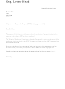 Sample Rejection Letter - Org. Letter Head