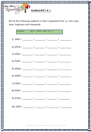 Worksheet # 1 - Write The Following Numbers In Their Expanded Form - With Answers