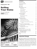 Publication 523 - Selling Your Home - 2003