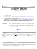 Form L026.001 - Certificate Of Cancellation Of Foreign Llc Registration