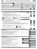 Form 41 - Idaho Corporation Income Tax Return - 2002