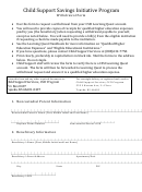 Child Support Savings Initiative Program Withdrawal Form