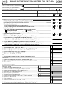 Form 41s - Idaho S Corporation Income Tax Return - 2002