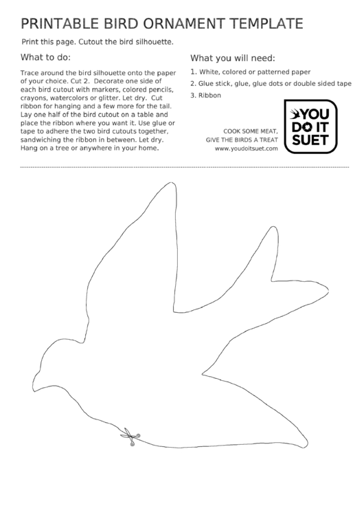 Bird Ornament Template Printable pdf