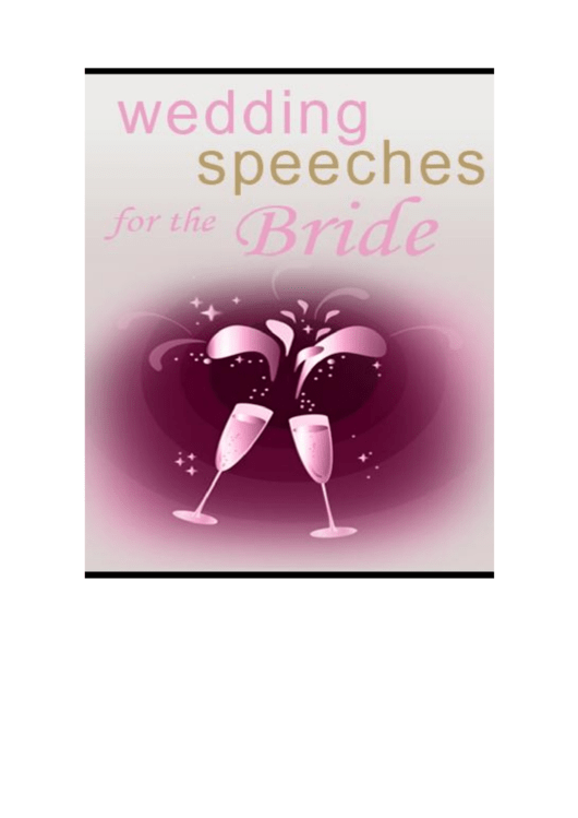 Wedding Speeches For The Bride Template Printable pdf