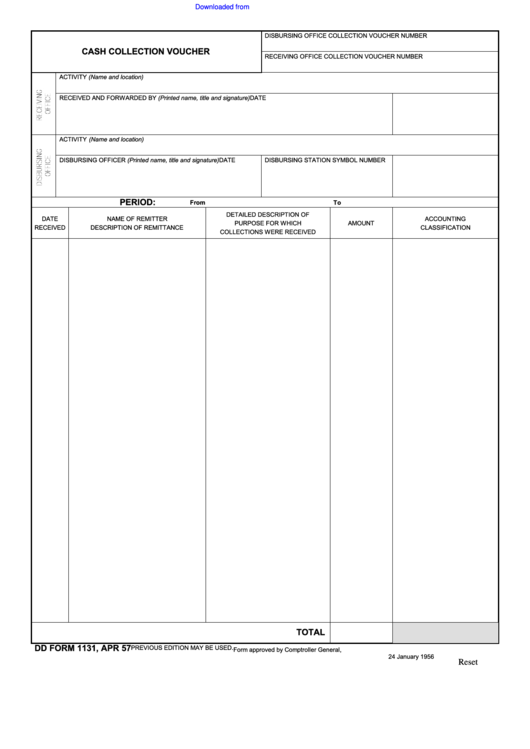 Form 1131 - Cash Collection Voucher