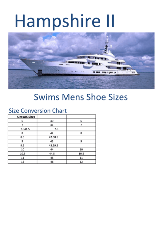 M.y. Hampshire Ii Swims Mens Shoe Size Conversion Chart Printable pdf