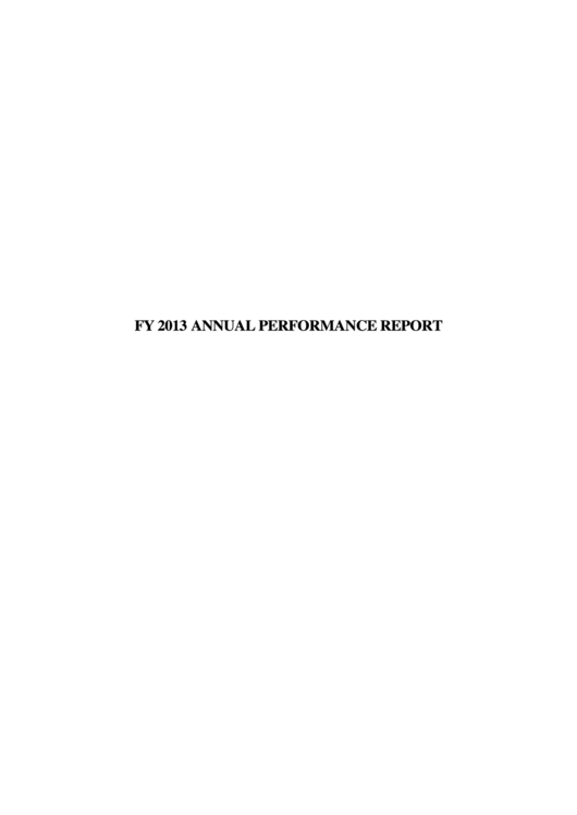 Fy 2013 Annual Performance Report - U.s. Department Of Labor Printable pdf