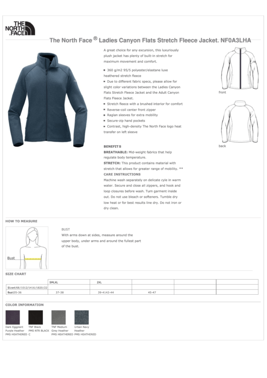 The North Face Ladies Jacket Size Chart Printable pdf