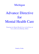 Advance Directive For Mental Health Care