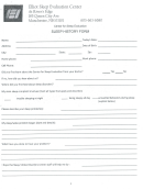 Sleep History Form Printable pdf