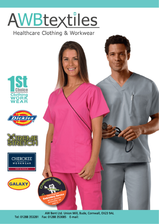 Healthcare, Nursing, Medical, Work Wear Size Chart - Healthcare Clothing & Workwear Printable pdf