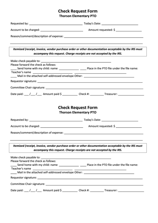 Check Request Form Printable pdf