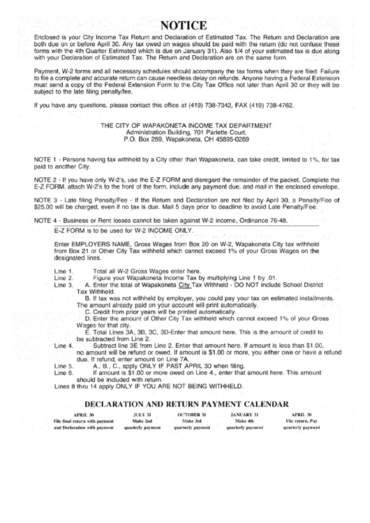 Notice City Of printable pdf download