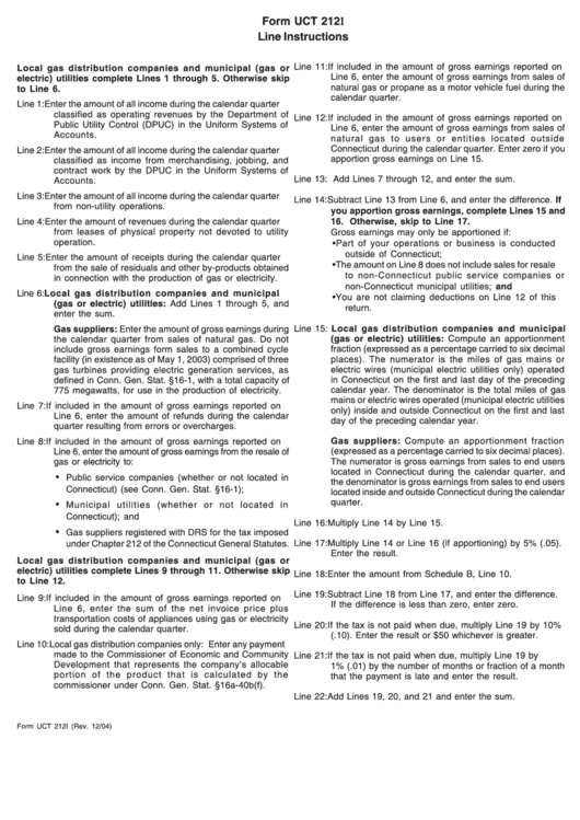 Form Uct-212i - Line Instructions Printable pdf