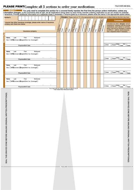 Fillable Express Scripts Mail In Prescription Order Form Printable Pdf Download