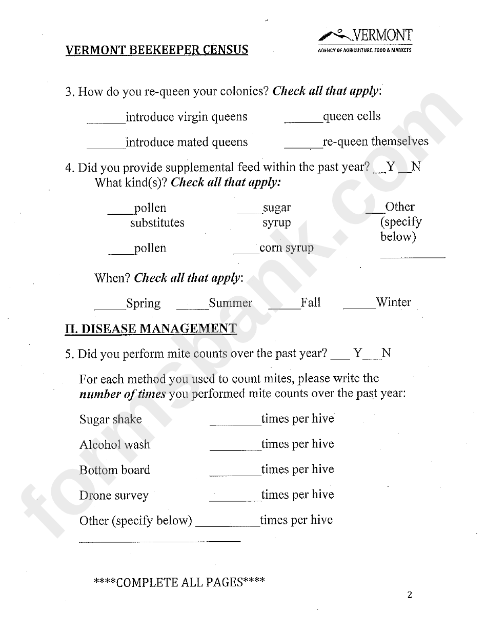 Beerkeeper Registration Form - Vermont Agency Of Agriculture, Food And Markets