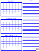 2019 Three Month Calendar Template
