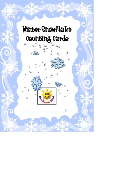 Winter Snowflake Counting Cards Template Printable pdf
