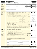 California Form Ftb 9000 - Homeowner Assistance Claim - 2000 Printable pdf