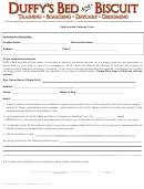 Veterinarian Release Form - Duffy's Bed And Biscuit