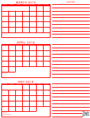 Three Month 2018 Calendar Template